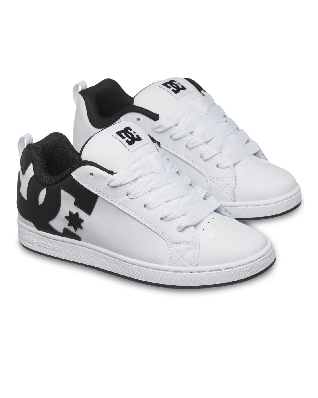 Sneaker DC SHOES "Court Graffik", Damen, Gr. 6(37), weiß, schwarz, 55.99% Leder, 43.71% Synthetikmaterial, 0.3% TPU, Schuhe Sneaker