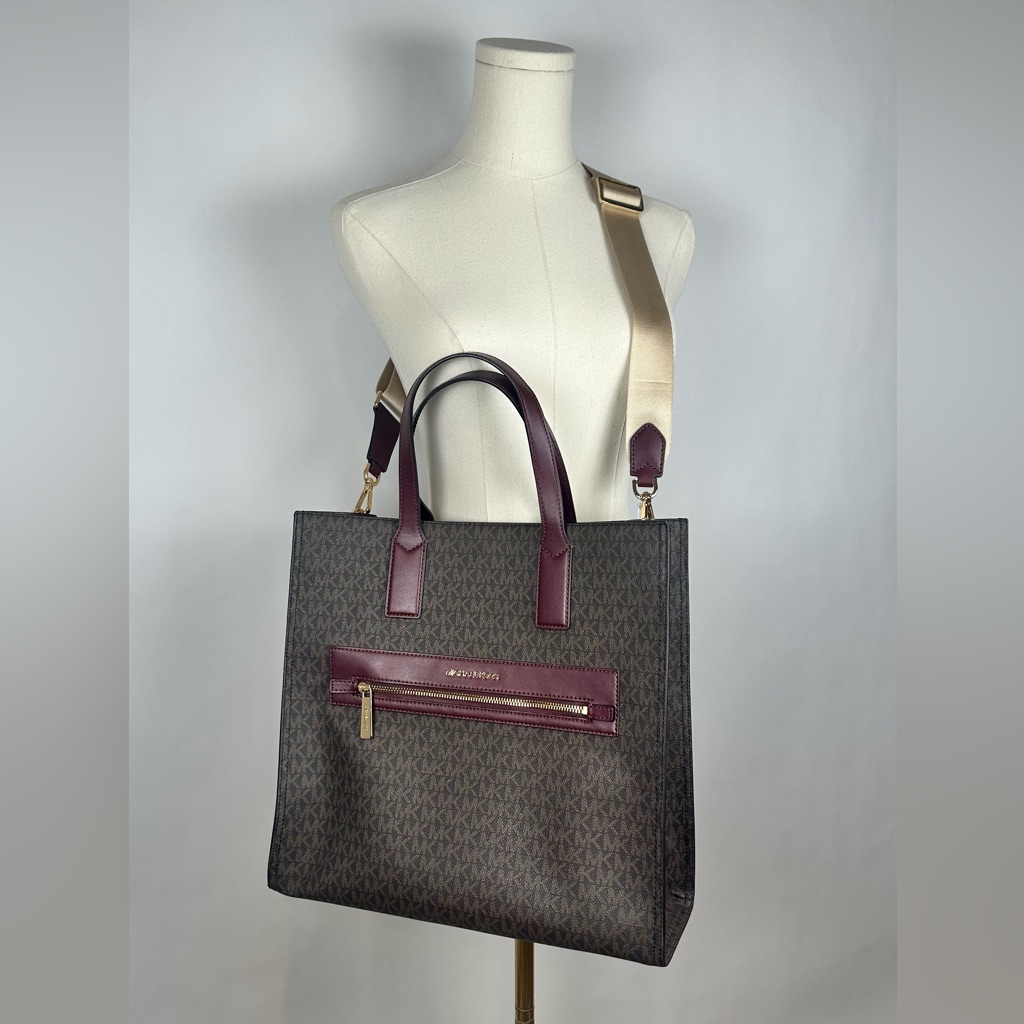 Michael Kors Bags | !!Nwt!! Mk Michael Kors Kenly Large Tote, Merlot, Style 35togy9t3b | Color: Brown/Red | Size: Os
