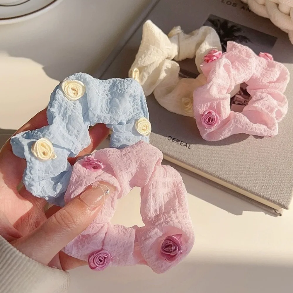 2/3 stücke Koreanische Mädchen Mode Rose Haar Seil für Frauen Süße Nette Kleine Haar Band Elegante Temperament Stirnband Haar zubehör Image