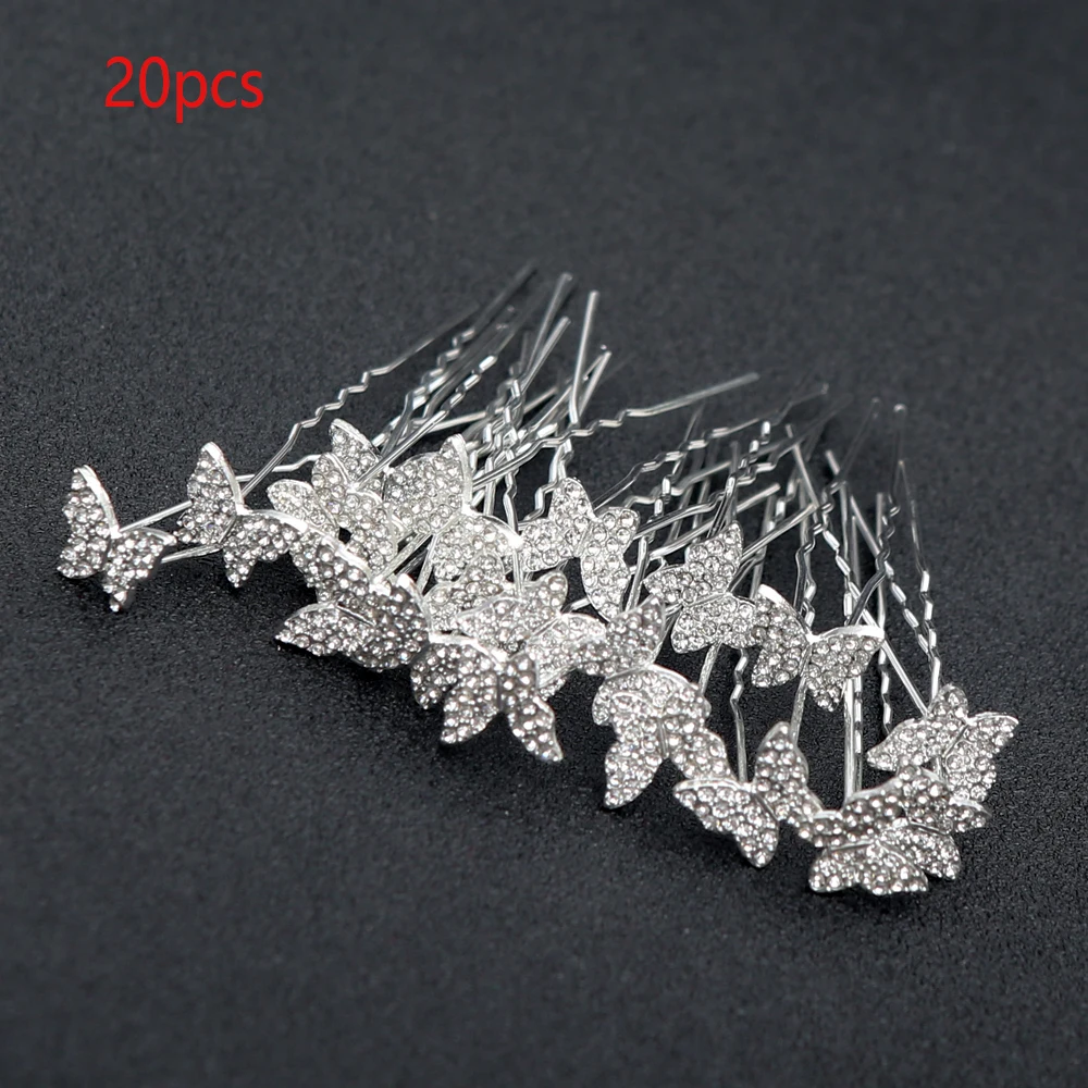 20 stücke Koreanische Haar Zubehör Braut Legierung Floral Strass Haar Sticks Vintage Hanfu Gefertigte Haar Leistung Kopfschmuck Image