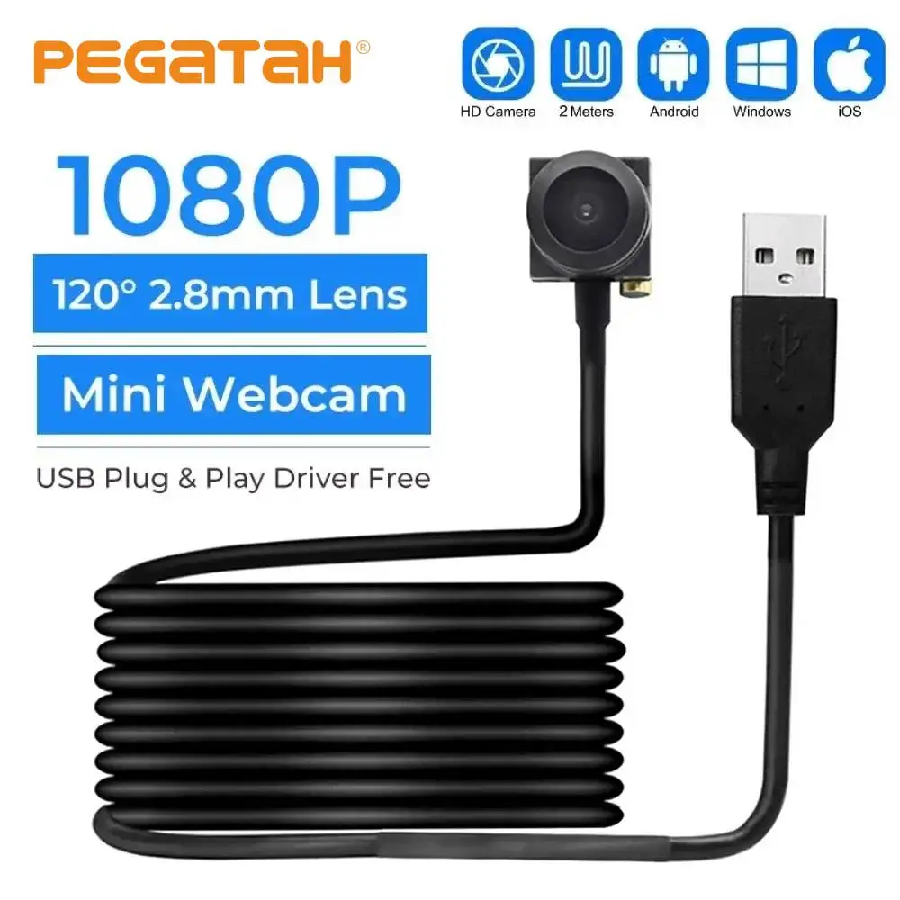 2MP Webcam Mini caméra USB avec objectif 2.8/3.7mm Full HD 1080P Webcam pour PC Mini caméra CCTV caméscope extérieur caméra vidéo de sécurité