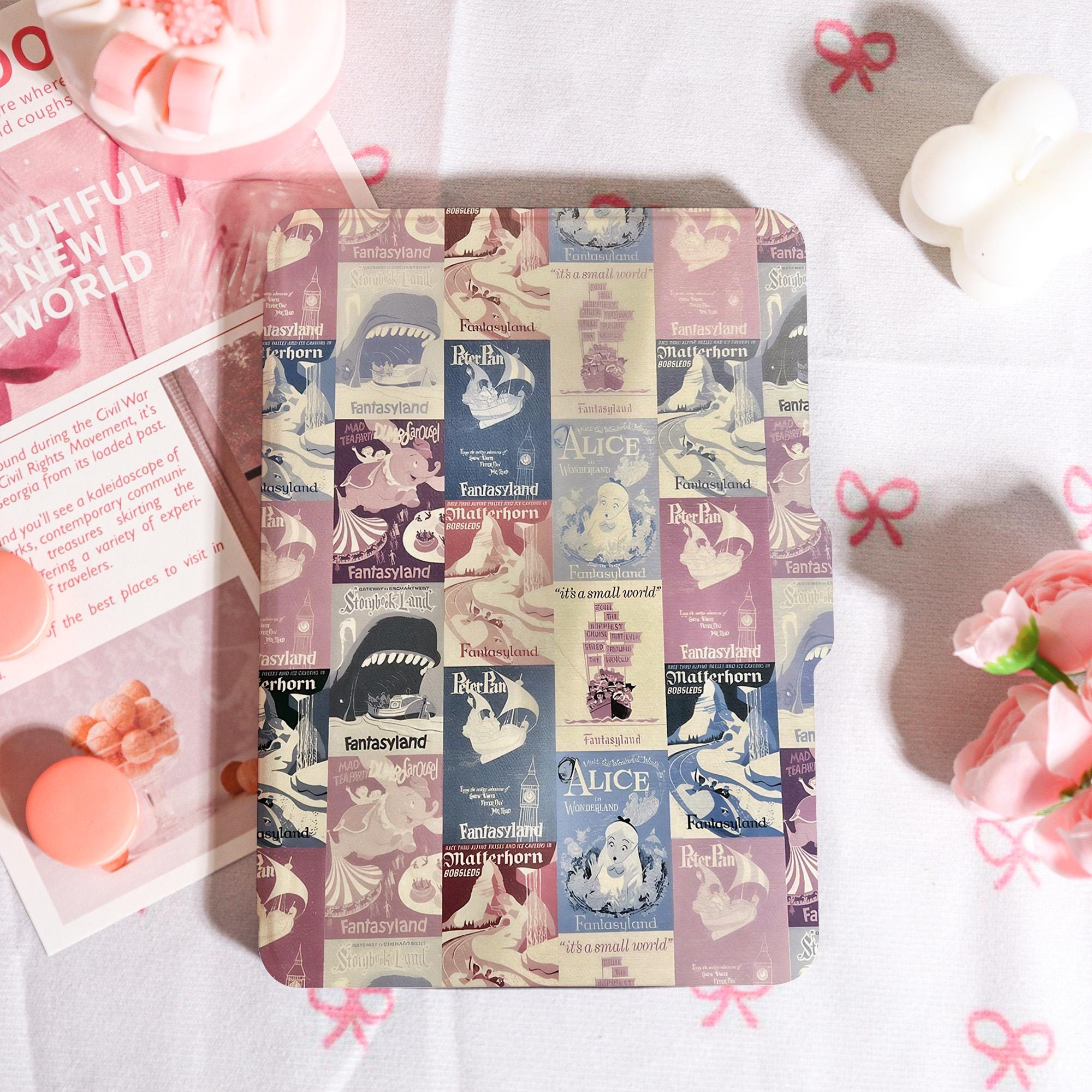 "Custodia Kindle in stile collage con cinturino da polso, custodia Kindle 6/6,8/7\", custodia Kindle Kobo Paperwhite 12/11, Kindle 12/11/10, custodia Ko"