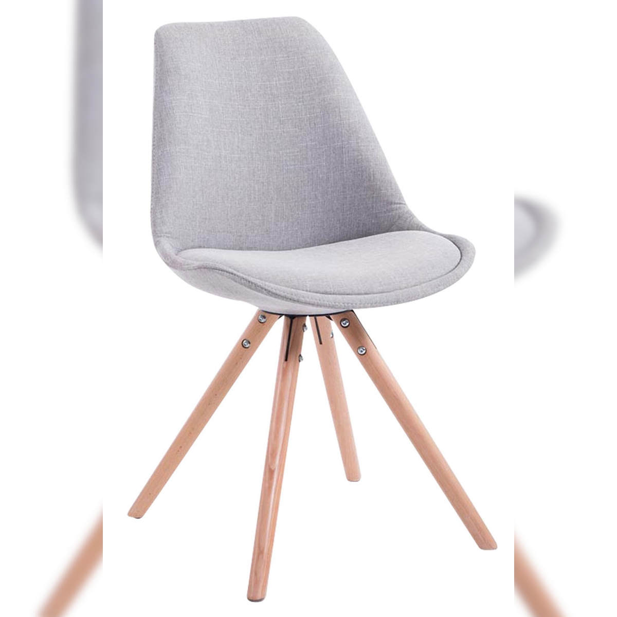 DELUKE Besucherstuhl TAIPEI - Stoff Grau 48x56x84 cm | Besucherstühle Konferenzstuhl Wartezimmerstuhl Bürostühle Bürostuhl Konferenzraum Wartezimmer Image