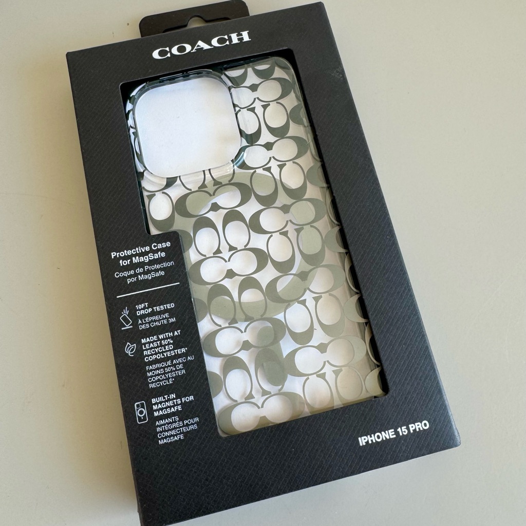 Coach Cell Phones & Accessories | Coach Signature Iphone 15 Pro Protective Case Nwt Phone Case Designer Magsafe | Color: Gray/Green | Size: 15 Pro