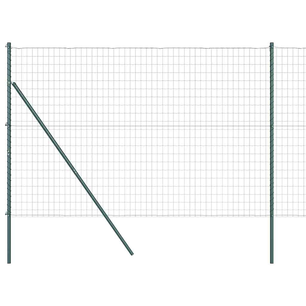 vidaXL Zaun mit Pfosten Grün 1,6 x 10 m Stahl und PVC Image