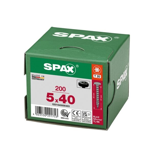 SPAX Universalschrauben »T20 Halbrundkopf BLAX« 5 x 40 mm 200 Stück Image