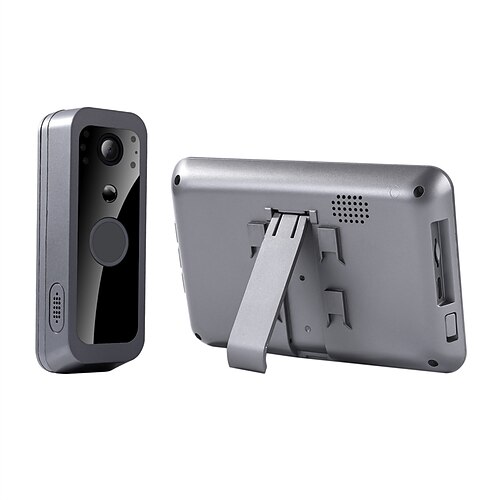 Video-Türklingelsystem, 1080p-HD-Video-Türklingelkamera mit 5-Farben-Display, Gegensprechanlage, Infrarot-Nachtsicht, IP65 wasserdicht Image