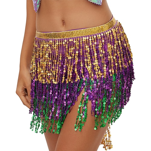 Mardi Gras 2026 Karneval Rock Pailletten Fransen Erwachsene Damen Karneval Karneval in Rio Party Leistung Einfaches Karnevalskostüm Verkleiden Image