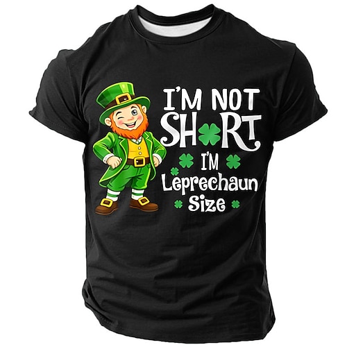 St. Patricks Day Ich bin nicht klein ich bin ein Kobold Größe Lustiges Irisches Grünes Herren Kurzarm T-Shirt Bekleidung Apparel S M L XL XXL XXXL Image