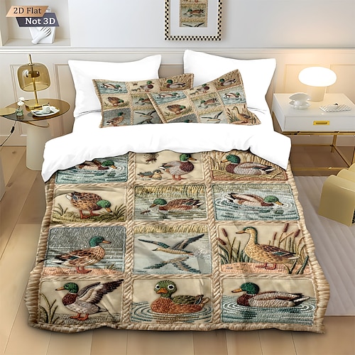 Bettwäsche-Set mit dichtem, leuchtend grünem Lochmuster im Hotelstil, bestehend aus 1 Bettbezug und 2 Kissenbezügen, weichem Kurzplüschstoff (ohne Bettdecke). Image