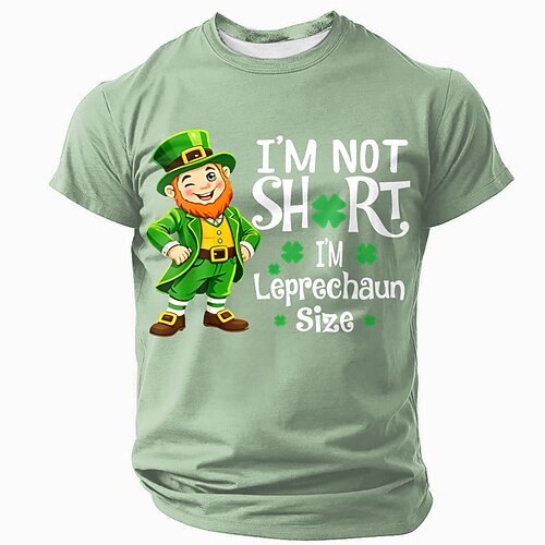 St. Patricks Day Ich bin nicht klein ich bin ein Kobold Größe Lustiges Irisches Grünes Herren Kurzarm T-Shirt Bekleidung Apparel S M L XL XXL XXXL Image