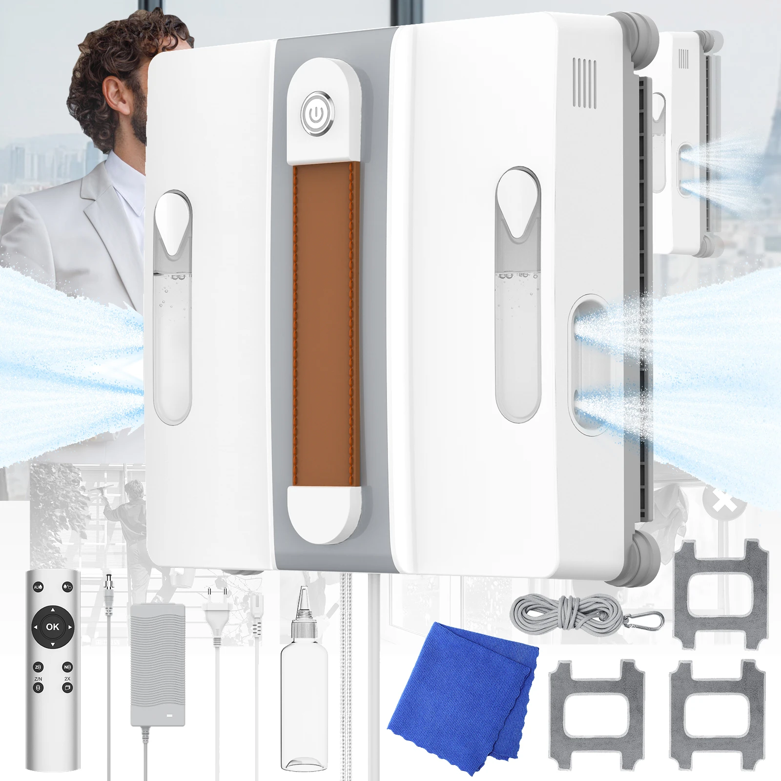 Robot de nettoyage de vitres Intelligent, outil de nettoyage ménager entièrement automatique, machine de nettoyage de vitres dédiée pour fenêtres de grande hauteur