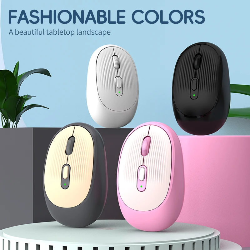 Kabellose Bluetooth-Maus Typ C, wiederaufladbar, 2,4 G, 1600 DPI, verstellbar, ergonomisch, stilvoll, Maus mit frischer Textur, geräuschlos, tragbar Image