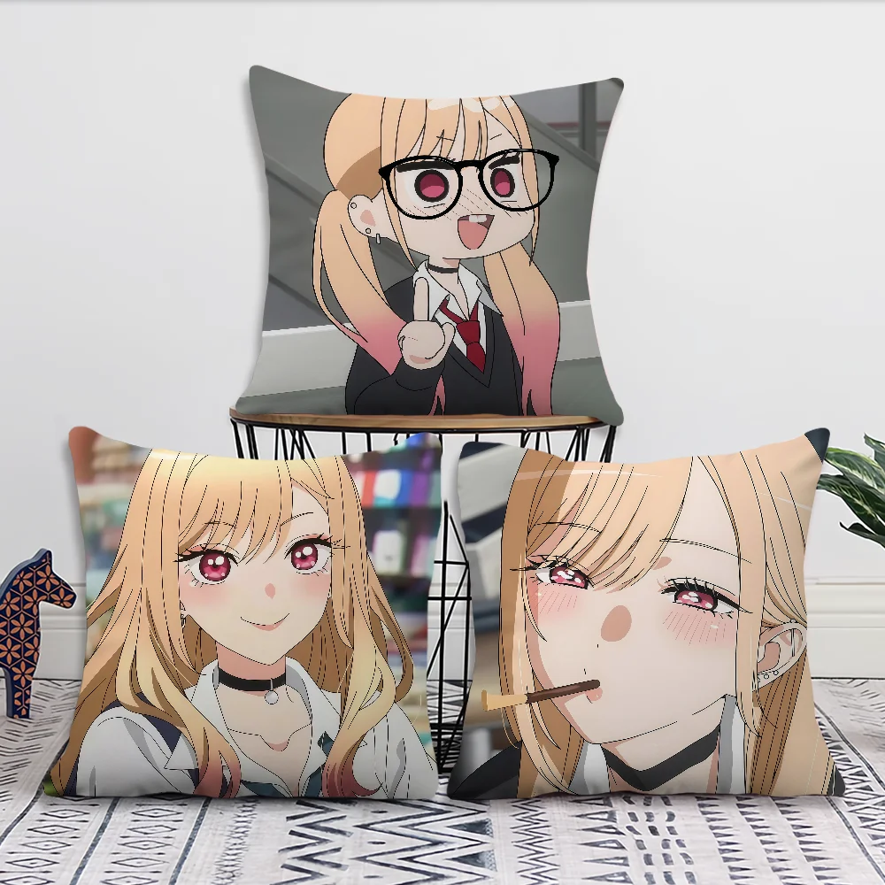 M-Marin Kitagawa Anime Kissenbezug für Kissen, Druck, Sofa, Dekoration, Zuhause, Auto, Zimmer, Café, Büro, nordische Einfachheit Image
