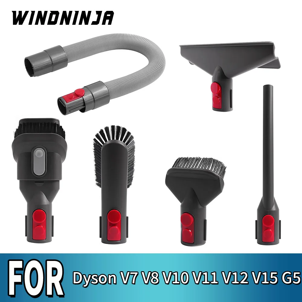 Für Dyson V7 V8 V10 V11 V12 V15 G5 Flache Saugdüse Kopf Verlängerung Schlauch Matratze Pinsel Runde Weiche Bürste Staubsauger Teile Image