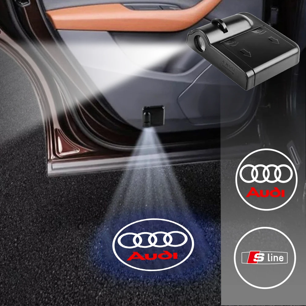 1/2PCS Ha Condotto La Porta Auto Luci di Benvenuto Auto Proiettore Lampada Decorazione Per Audi Sline TT A1 A2 A3 A4 A5 A6 A7 A8 8P B7 C5 C7 Q5 Q7 S2