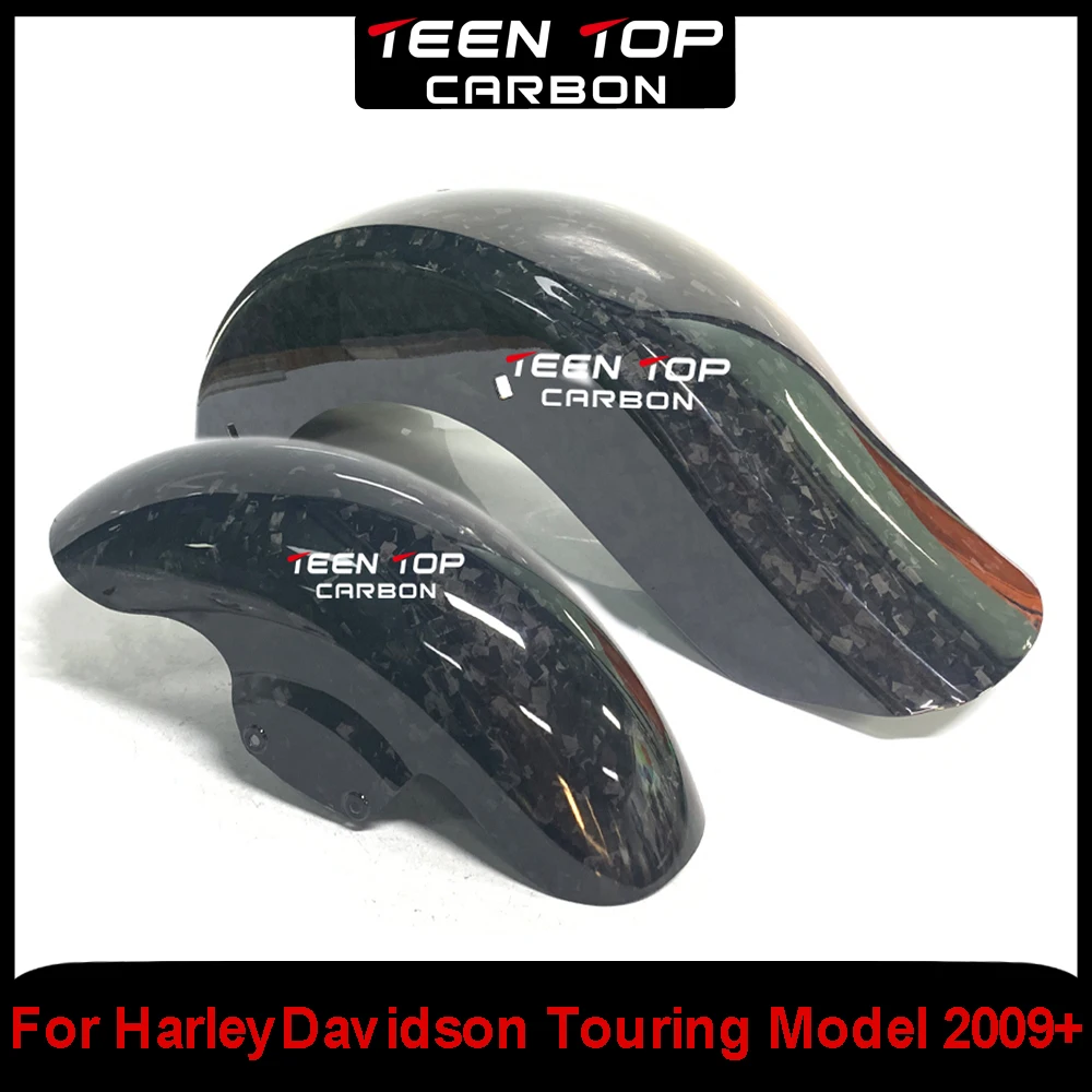 Motorrad Zubehör Geschmiedet Carbon Kotflügel Vorne 2009-2023 Für Harley Davidson Touring Modelle Hinten Kotflügel Real Carbon Faser Image