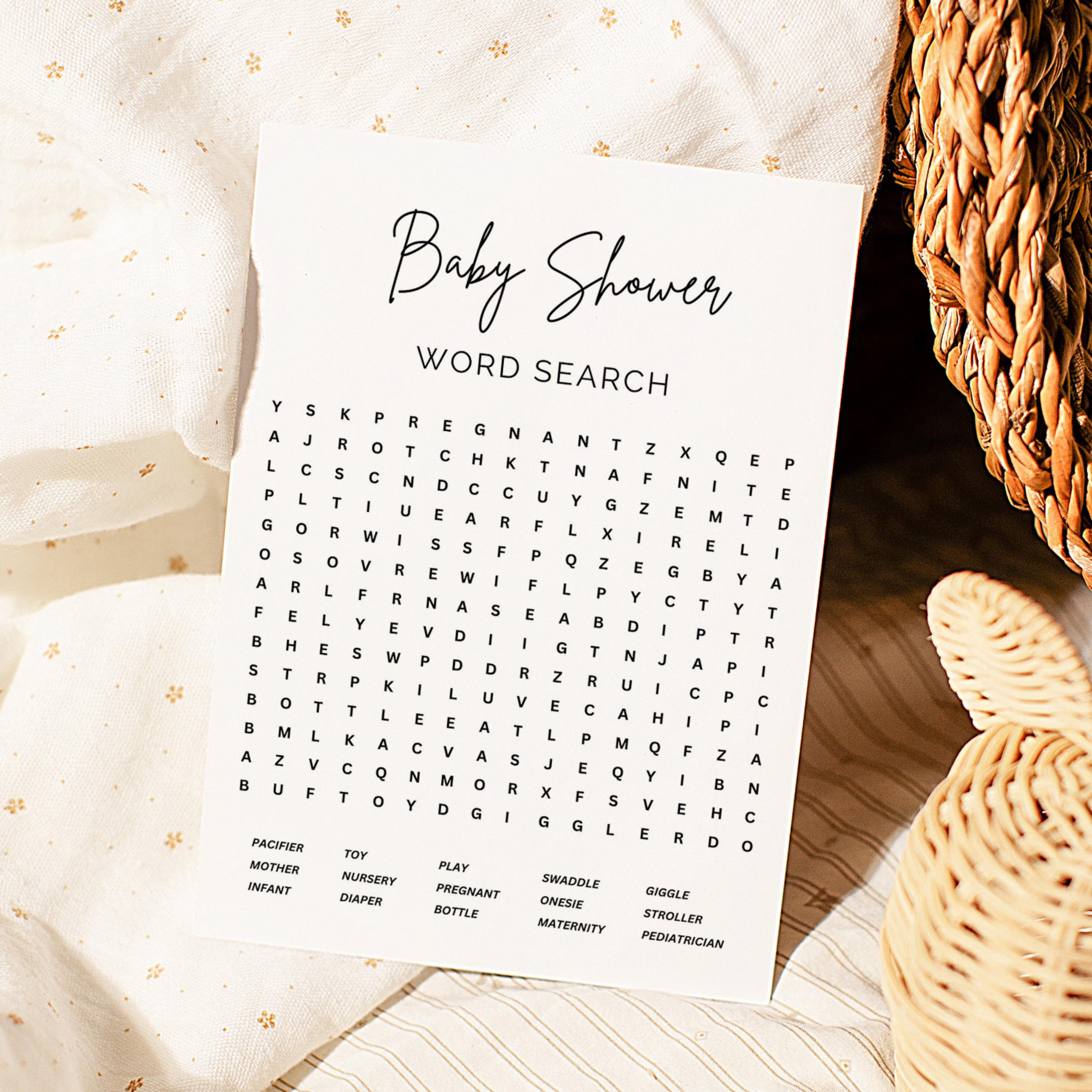Baby Shower Word Search / Giochi Baby Shower stampabili / Gioco Baby Words / Giochi Baby Scramble / Gioco Baby Shower Word Scramble
