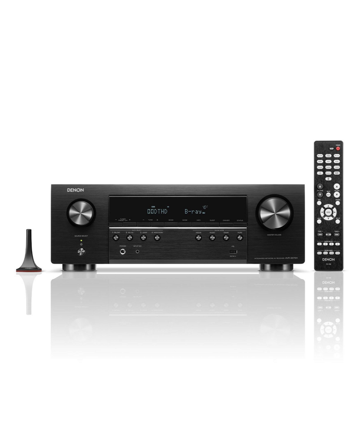 Denon Avr-S670H 5.2 Channel 8K Home Theater Receiver with Dolby TrueHD Audio, HDR10+, and Heos Built-In - Black