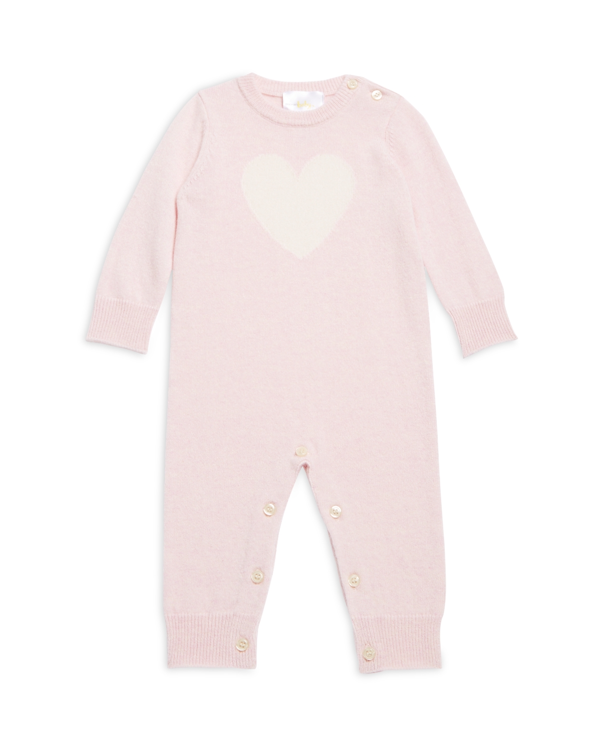 Bloomie's Baby Girls' Heart Graphic Cashmere Coverall - Baby - Pink Multi