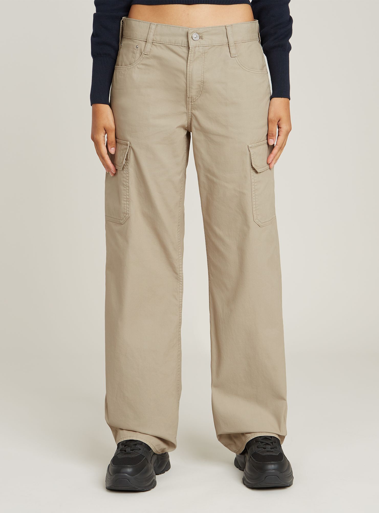 Cargohose G-STAR "Judee Cargohose", Damen, Gr. 31, Länge 34, sandstorm gd, Obermaterial: 70% Baumwolle, 30% Baumwolle, Hosen Cargohose