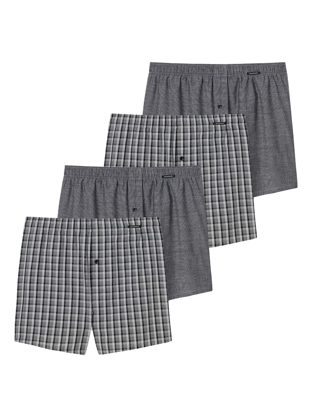 Schiesser Web-Boxershorts 4er Pack Herren grau, 4XL Image