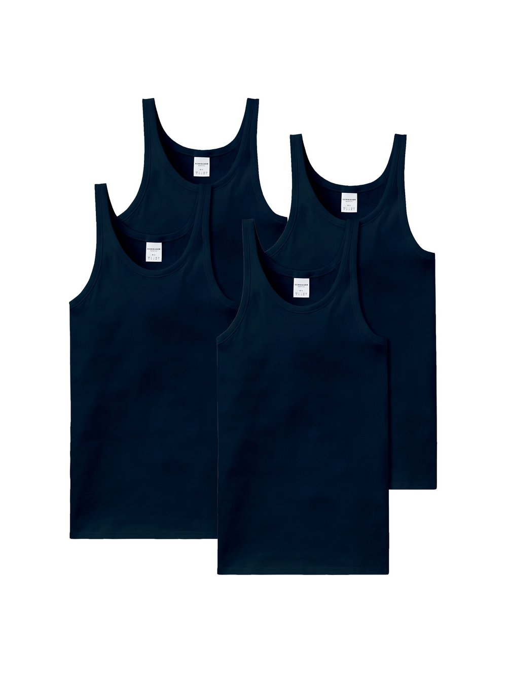 Schiesser Unterhemd 4er Pack Herren blau, M Image