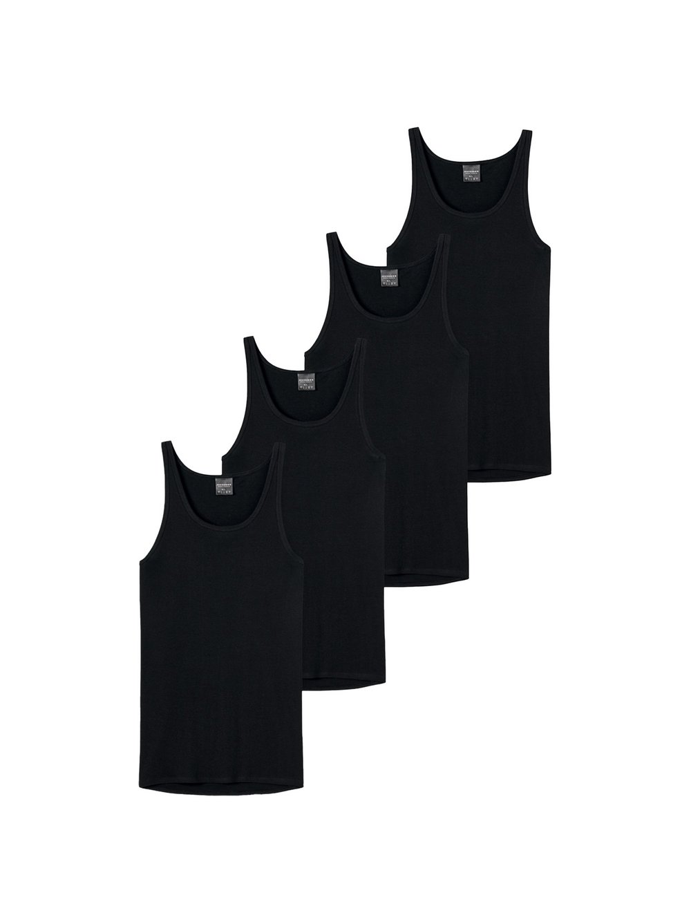 Schiesser Unterhemd 4er Pack Herren schwarz, M Image