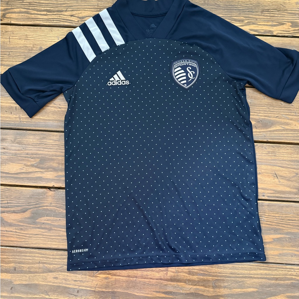 Adidas Shirts & Tops | Adidas Kansas City Kc Sporting Soccer Jersey Youth Large - Like New | Color: Blue/White | Size: Lb