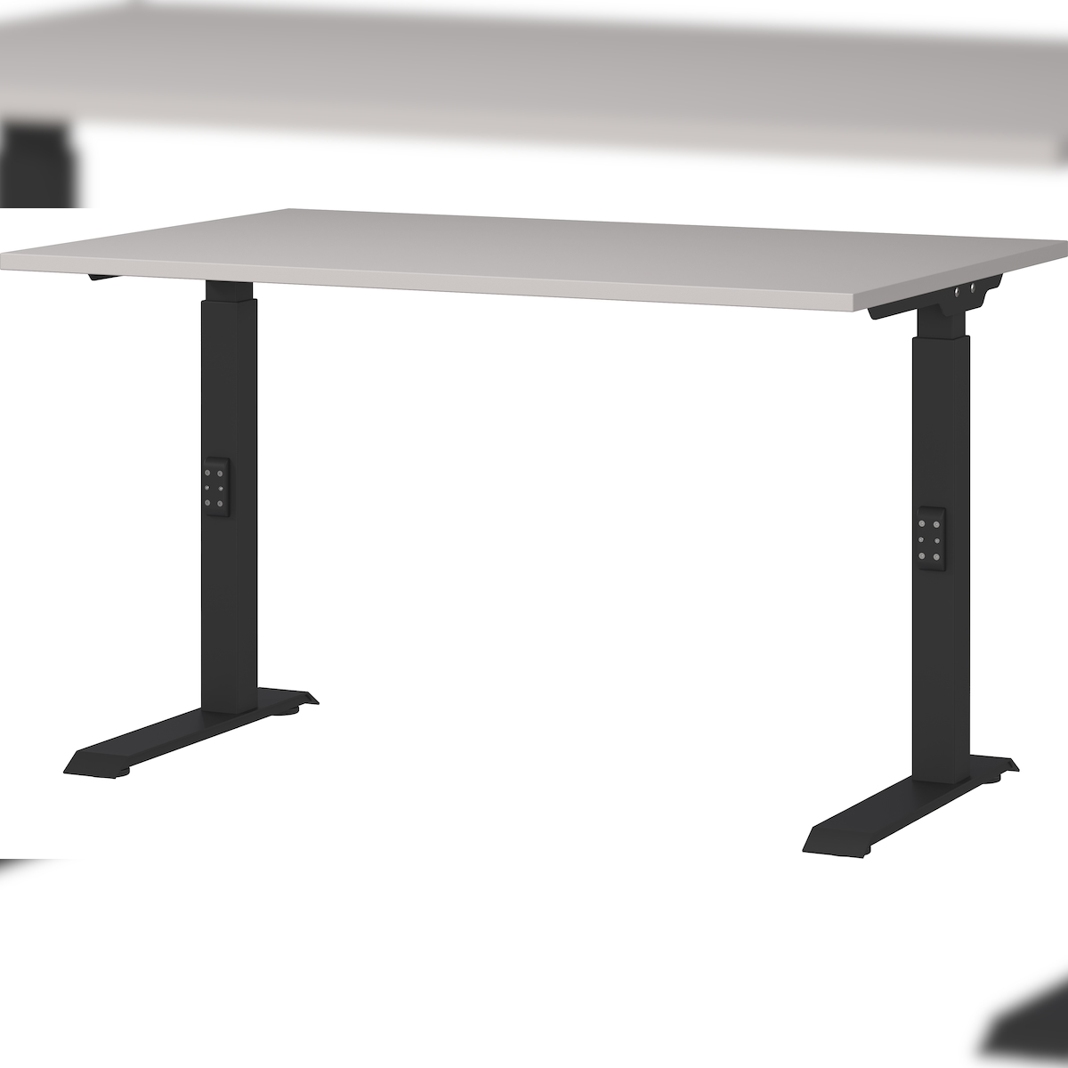 Schreibtisch höheneinstellbar 68-91 cm | Greige/Schwarz 120x80cm | C-Fuß Bürotisch Ergonomisch | Made in Germany | `Stuttgart` Kadima Design Image
