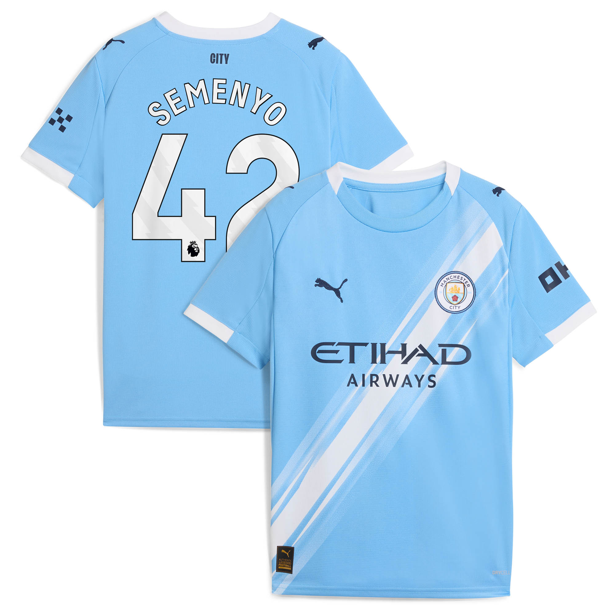 Manchester City PUMA Heimtrikot 2025-26 - Kinder mit Aufdruck Semenyo 42 Image