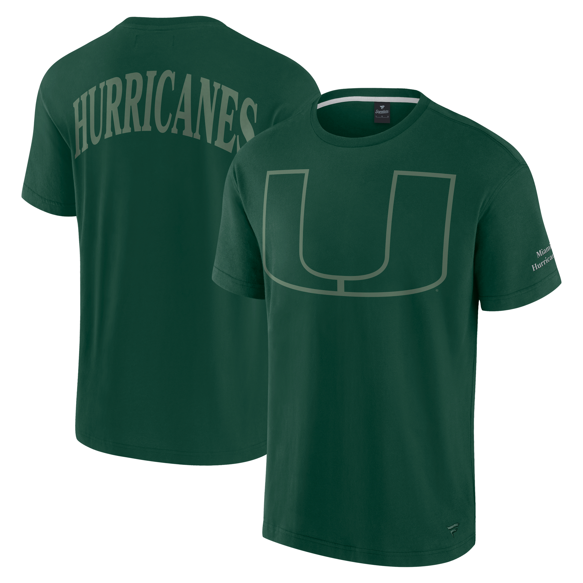 Fanatics Herren-T-Shirt in Grün mit ikonischem Miami Hurricanes-Motiv Image