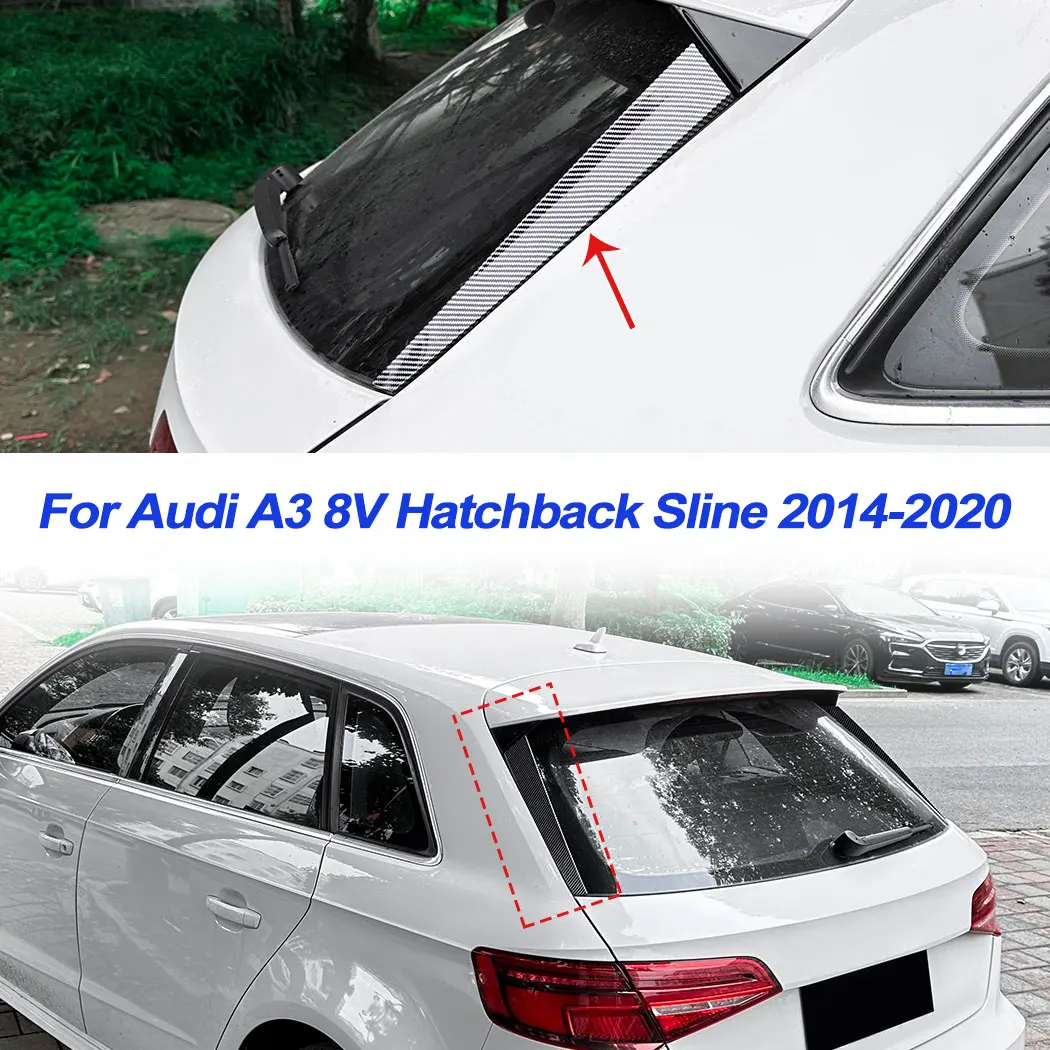Spoiler laterale superiore in ABS nero lucido per Audi A3 8V Hatchback Sline 2014-2020 Kit di modifica della protezione esterna dell'ala laterale posteriore