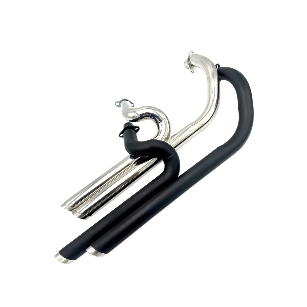 Vollständiger Abgasanlage-Schalldämpfer – Chrom/Schwarz für Honda Steed Shadow VLX400 VT400 VT600CD Deluxe VLX600 VT600C alle Baujahre Image