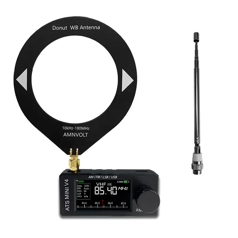 Si4732 V4 CNC-Metallgehäuse-FM-Antenne 0,5–108 MHz tragbares Radio 1,9 Zoll IPS-Bildschirm VER.2.3.1 Image