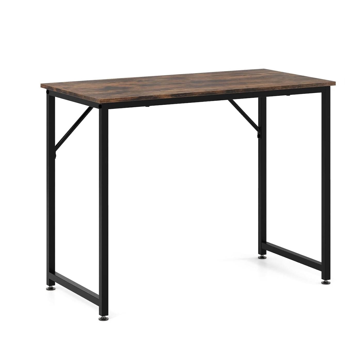 COSTWAY Schreibtisch, kleiner Computertisch, 100 x 50 x 77 cm, Bürotisch, PC-Tisch, Metallgestell, für Homeoffice, Arbeitszimmer Image