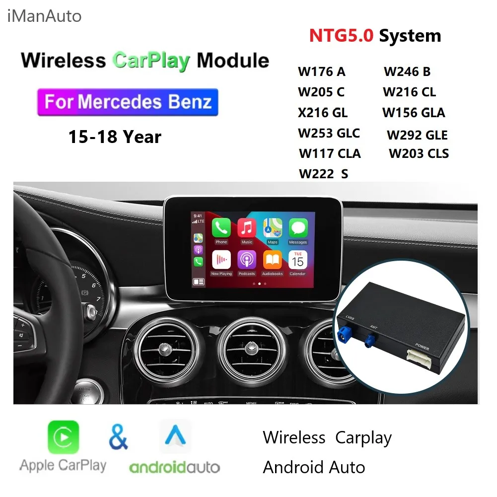 Drahtloses Apple Carplay-Modul für Mercedes C/GLC/S-Klasse W205 W253 NTG5.0 System Android Auto Box Car Play Interface Image