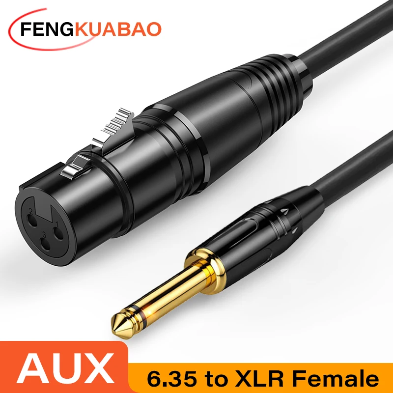 Cavo AUX 6.5 da 6,35 mm a XLR Cavo audio per microfono Chitarra elettronica Cavo AUX da 3 pin da XLR a 6,5 mm per amplificatore altoparlante mixer
