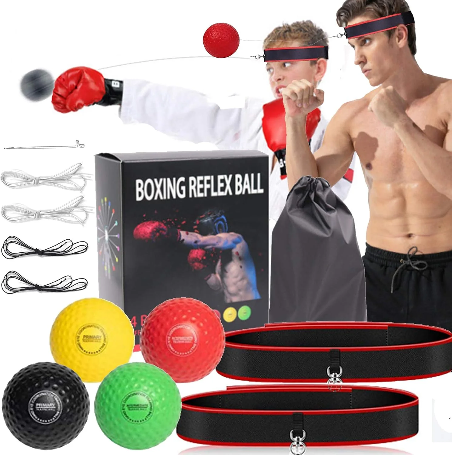 Boxing Speed Punch Ball mit Stirnband Boxing Punching Balls Anhebung der Reaktion am Kopf montiert für das Hand-Auge-Koordinationstraining Image