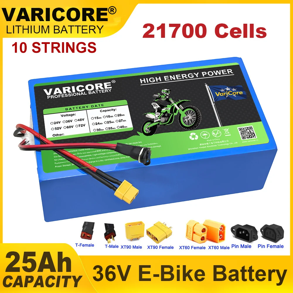 VariCore 36 V 25 Ah 21700 Lithium-Akku 300 W 800 W 1200 W 1440 W Eingebauter 30 A BMS-Schutz Image