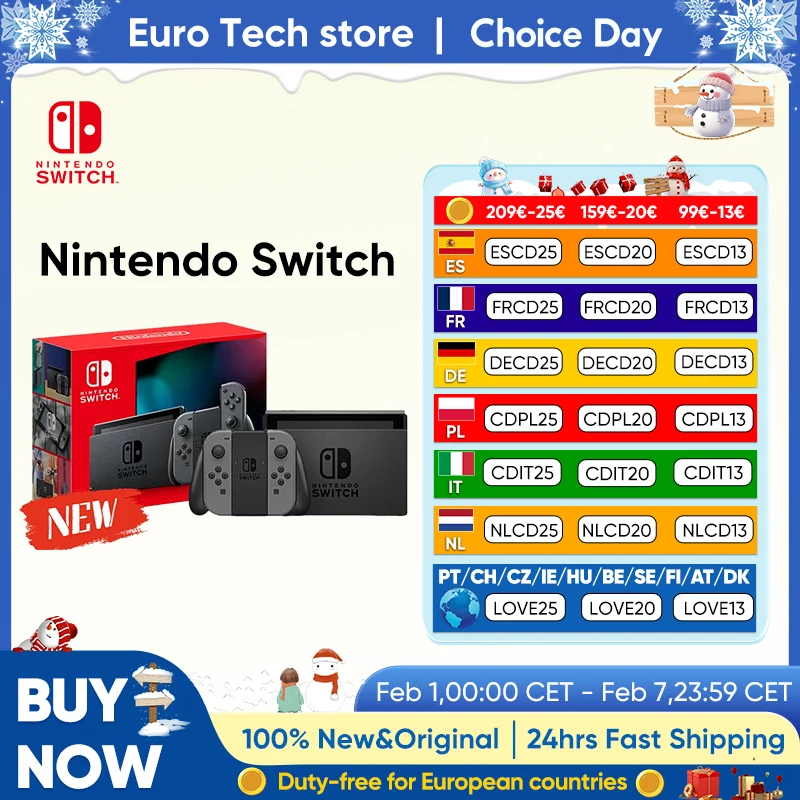 Nintendo Switch Modell 6,2 Zoll Bildschirm Joy-Con-Griff Verbessertes Audio Einstellbare Konsole Stabiler TV-Modus Videospiel