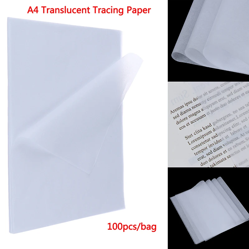 100 PCS A4 Transluzenten Tracing Seidenpapier Papier Für Tracing Zeichnung Scrapbooking Karte Obst Wrapping Упаковка Для Подарков Image