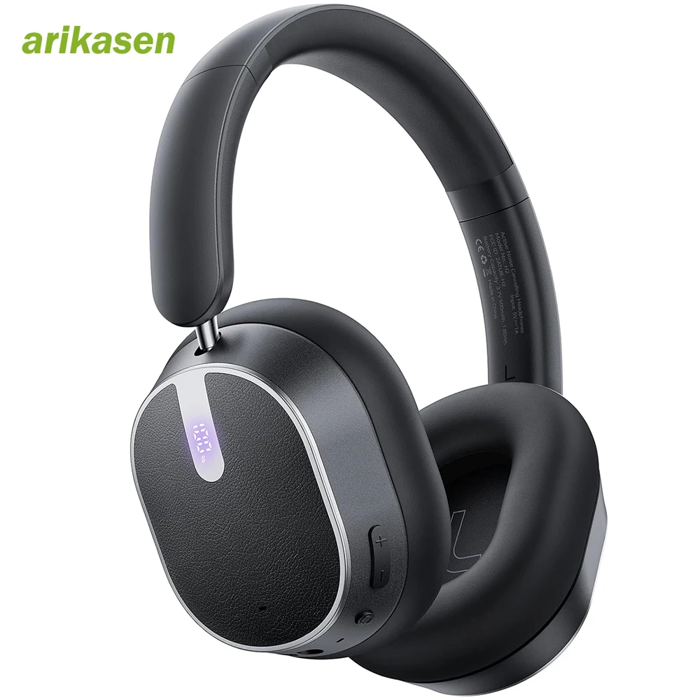 Kopfhörer mit aktiver Geräuschunterdrückung, Bluetooth 6.0, kabellose Over-Ear-Kopfhörer, faltbar, mit LED-Leistungsanzeige und 6-Mikrofon-ENC-Anrufen Image