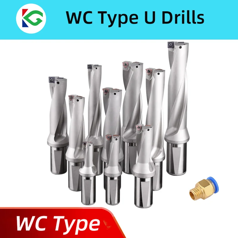 WC U-Bohrer mit Einsätzen WCMX WCMT 2D 3D 4D 5D Wendeschneidplatten WC-Bohrer Internes Kühlmittel-Bohrwerkzeug für Drehmaschinen CNC Image