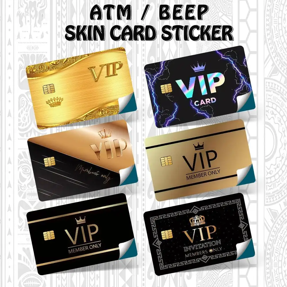 Schöne Metall VIP Kreditkarte Debitkarte wasserdicht Aufkleber Bank Bus Karte Schutzfolie Aufkleber Image