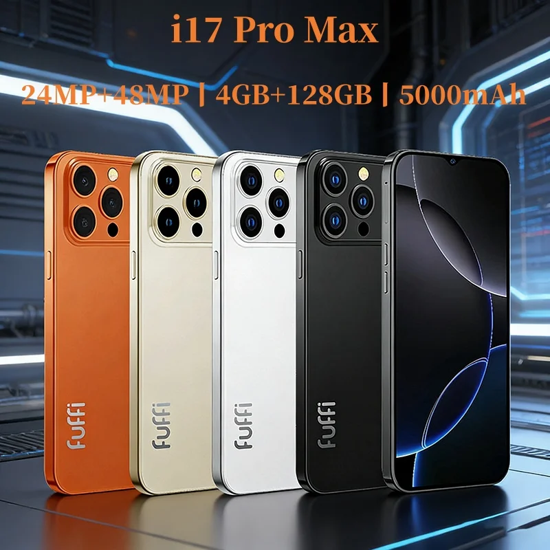 FUFFI Global Vision i17 Pro Max Smartphone Android 12 4GB RAM 128GB ROM 6.3 Inch Phone 2280x1080HD 48MP 4G Network Mobile Phones