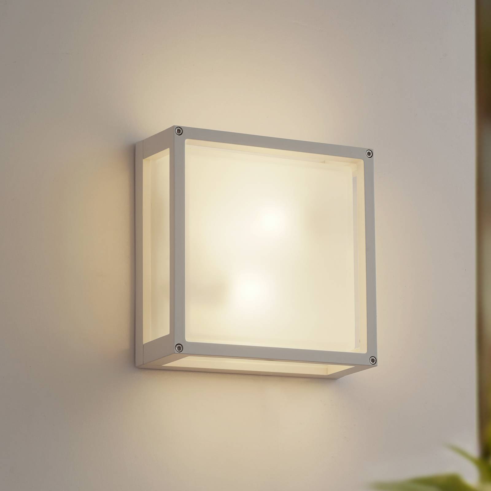 Outdoor Wall Light Aurelien Lucande, dimmable, White / opal, Aluminium, Modern, Outdoor Wall Light