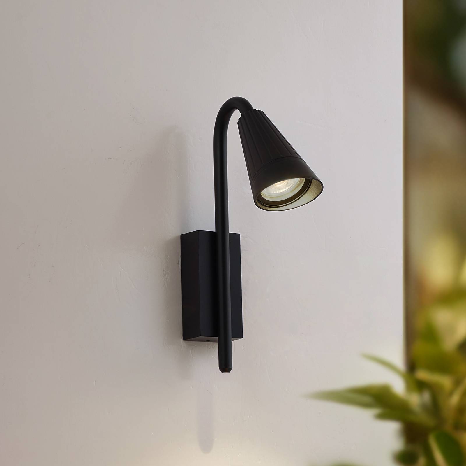Outdoor Wall Light Sorvete Lindby, dimmable, Black, Aluminium, Modern, Outdoor Wall Light