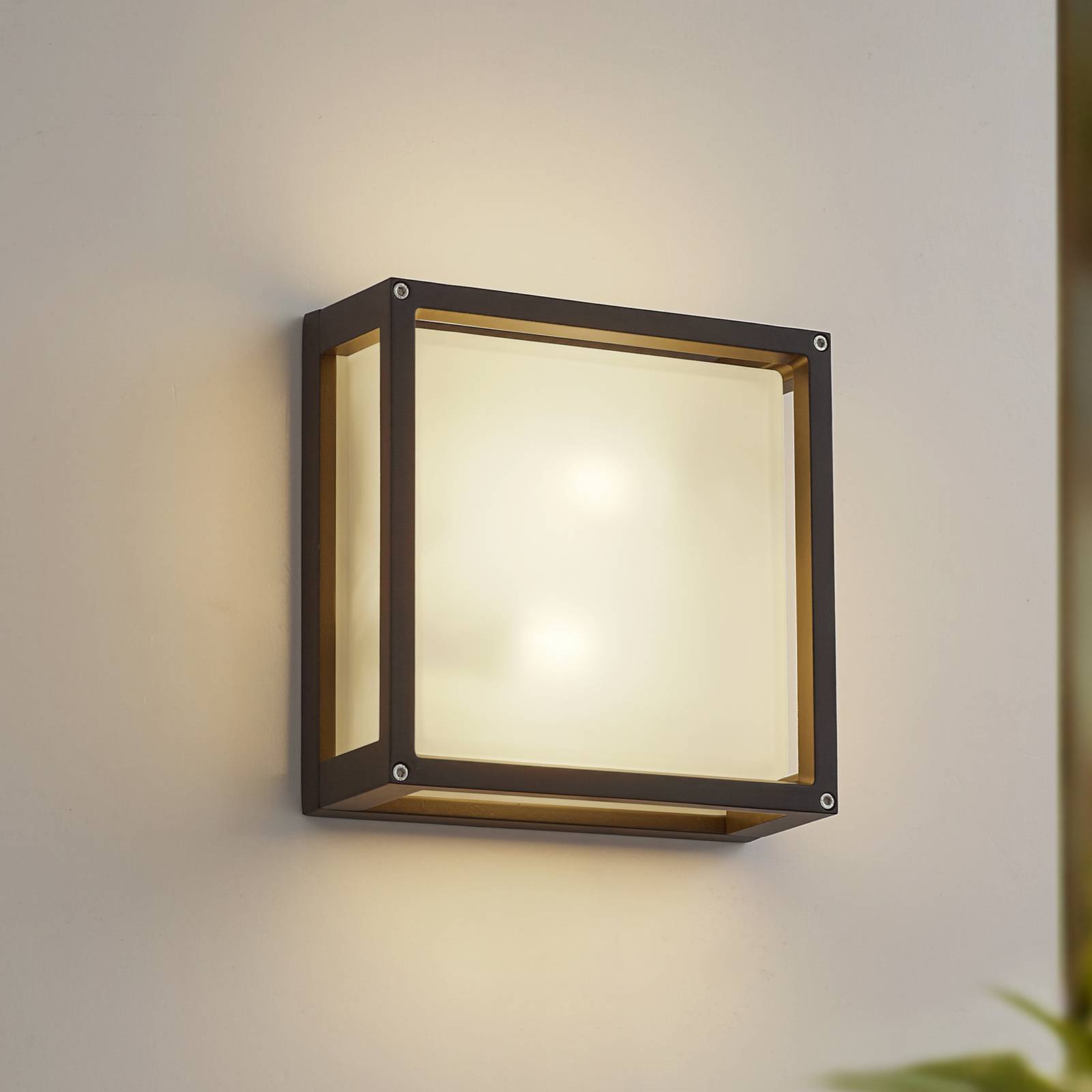 Outdoor Wall Light Aurelien Lucande, dimmable, Black, Aluminium, Modern, Outdoor Wall Light
