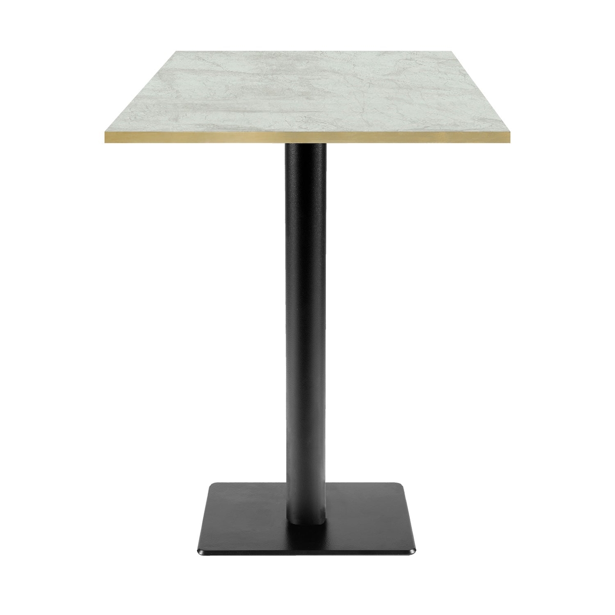 RestooTab - Stehtisch Milan T 60x60 Dekor Marmor pokhara Kanten messingfarben Image